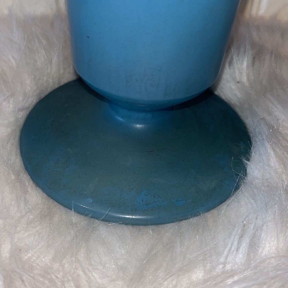 WESTMORLAND (unsigned) beautiful blue floral pedestal vase vintage - Picture 10 of 14